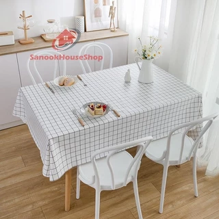 🔰 🎀ผ้าคลุมโต๊ะ ผ้าปูโต๊ะ pvc สี่เหลี่ยม ผ้าปูโต๊ะแบบหนา ลายตาราง tablecloth กันน้ำ buildmaster sn99