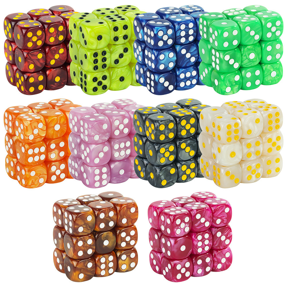 ลูกเต๋าหินอ่อน 10 ชิ้น 16 มม. 6 ด้านลูกเต๋า Colordul มุมโค้งมน Die สําหรับ D & D เกมกระดาน