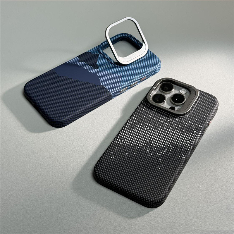 Iphone 15 14 13pro 15pro Max Frosted Magnetic Shock-proof ฝาครอบเลนส ์ โลหะวงเล ็ บ Starry Sky Relief ฝาครอบป ้ องกัน