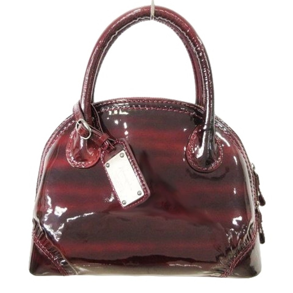 Ginza Kanematsu Handbag Bag Charm Leather Enamel Brown Direct from Japan Secondhand