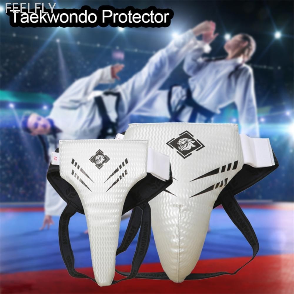Feelfly เทควันโดเกียร์ Crotch Protector Jockstrap ผู้ชายผู้หญิงชุดชั้นใน Guard คาราเต้ MMA มวย Sanda การออกกําลังกายศิลปะการต่อสู้อุปกรณ์ R8T3