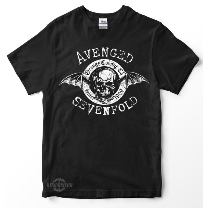 เสื้อยืด พิมพ์ลายโลโก้ค้างคาว AVENGED SEVENFOLD สีส้ม a7x a7x