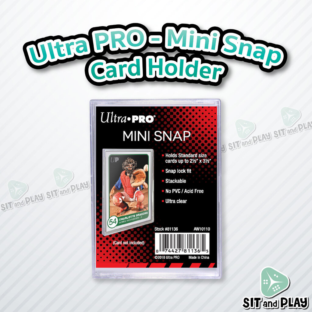 Ultra Pro - Mini Snap Card Holder กรอบใส ใส่การ์ด ไม่ดูดโฮโลแกรม สำหรับการ์ดขนาด Standard