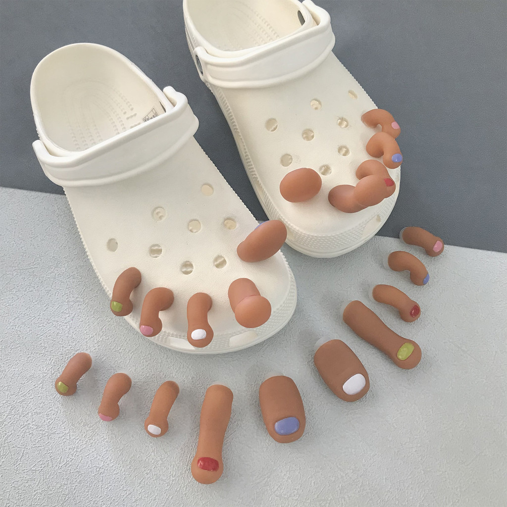 crosc charm jibbits clog jibbits ชุดหัวเข็มขัดรองเท้ายางไขว้ดอกไม้ DIY ใหม่พร้อมหมวกนิ้วเท้า 3D ที่ถอดออกได้