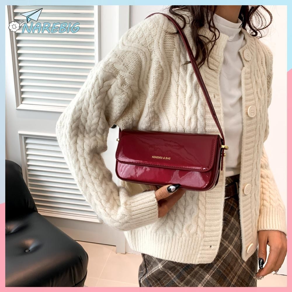 ( Narebig ) ผู้หญิงอินเทรนด์ Tote กระเป๋าถือขนาดใหญ่ความจุ PU หนัง Vintage กระเป๋าสะพายสายปรับได้ Chic กระเป๋าสะพายไหล่เดี่ยว Retro รักแร้กระเป๋า