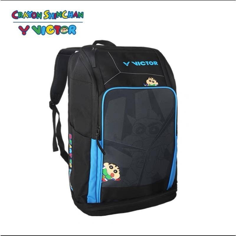 Victor กระเป๋าแบดมินตัน crayon shin-Chan Joint Series Backpack กระเป๋าสี่เหลี่ยม BR3042CS สีดํา การ์ตูน ดินสอสี หน้าแข้ง ไหล่ กระเป๋านักเรียน กระเป๋าเทนนิส