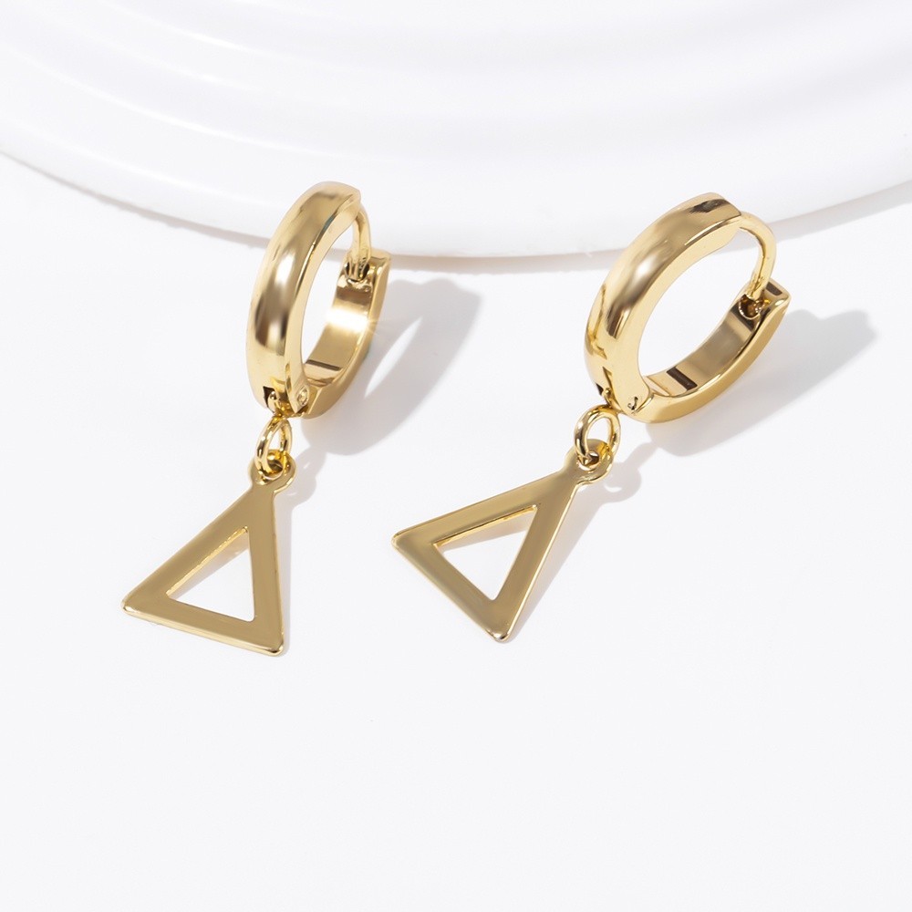 18k Gold ไทเทเนียม/สแตนเลส Drop/Dangle ต่างหูผู้หญิงหญิง Heart Ball Rock Punk Vintage หญิง Earings