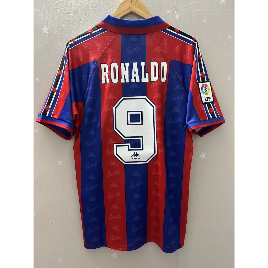 96-97 Barcelona RONALDO STOICHKOV คุณภาพสูง Home Retro ฟุตบอล Jersey เสื้อยืดที่กําหนดเองเสื้อฟุตบอล GUARDIOLA