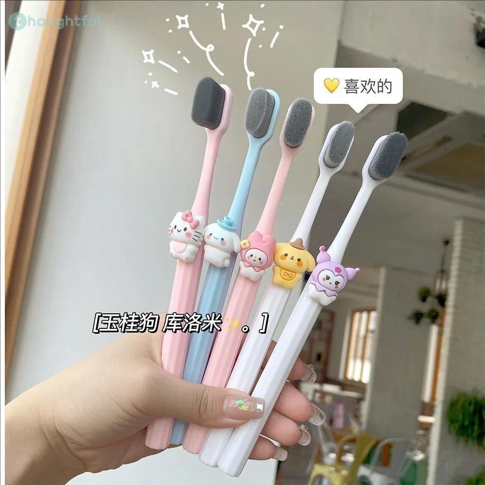 Sanrio น่ารักการ์ตูนแปรงสีฟันผมนุ่มบ้านเด็กนักเรียนแปรงสีฟันทำความสะอาดฟันแปรงสีฟัน TH