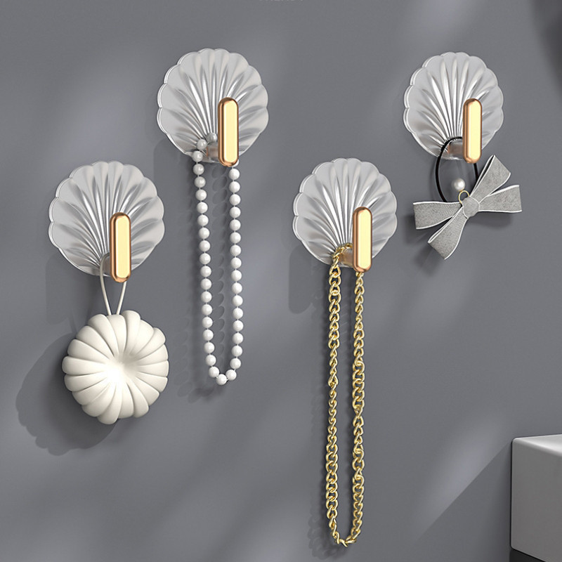 Hook Shell มูลค ่ าสูงหรูหรา Multi-functional Wall Entrance ประตูไม ่ มีร ่ องรอยไม ่ มีการเจาะตะขอโปร ่ งใส
