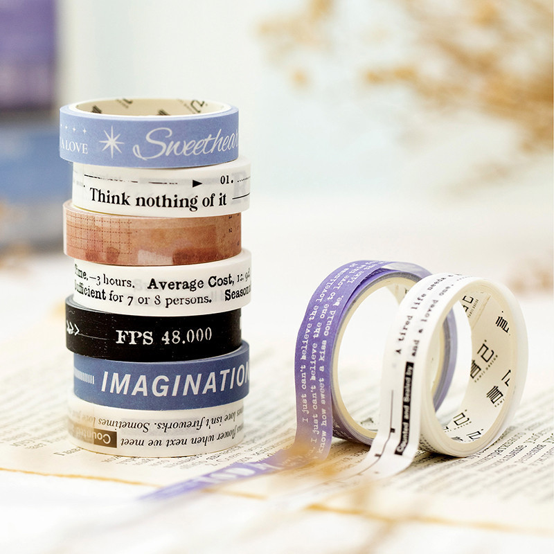 Journal Go 5 ม้วนชีวิตประจําวัน Washi Masking เทปหัตถกรรมสําหรับ Planner Diy Journal ตกแต่งของขวัญห่อ Scrapbooking Planner