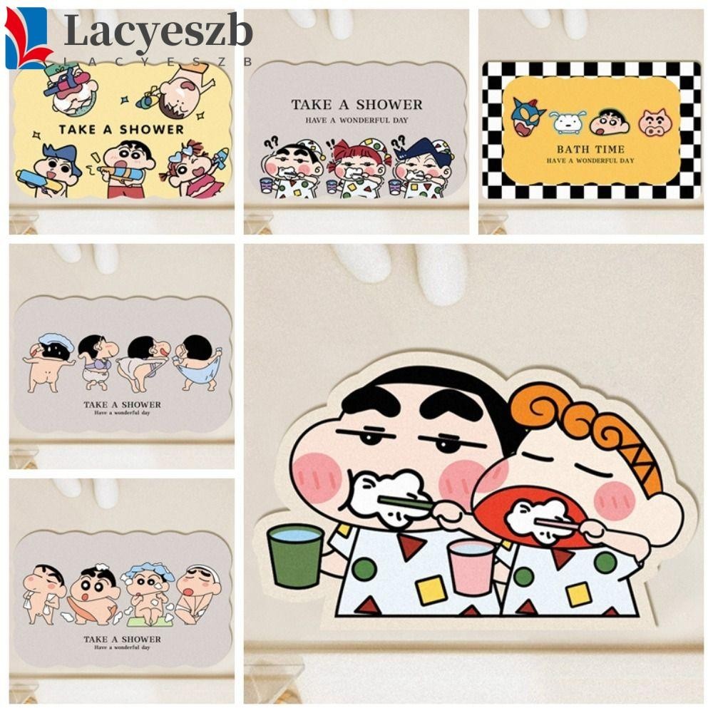 Lacyeszb พรมปูพื้น, พรมเช็ดเท้าน่ารักไดอะตอมไมต์, พรมยาวกันลื่นลายการ์ตูนดูดซับได้ดีเยี่ยม