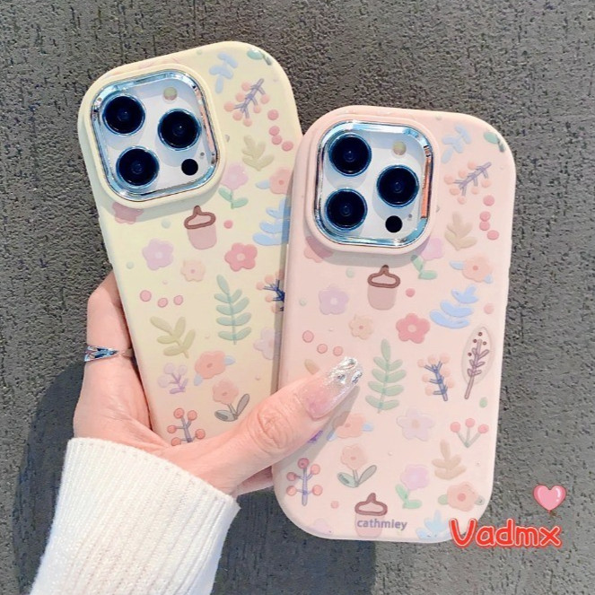 เกาหลีขนาดเล็กสดดอกไม้สําหรับiphone 13 Mini 12 Mini X XR XS Max 8 7 Plus SE 2020 SE2 SE3 ดอกไม้ปกอ่อนFahionหญ้าเคสโทรศัพท์