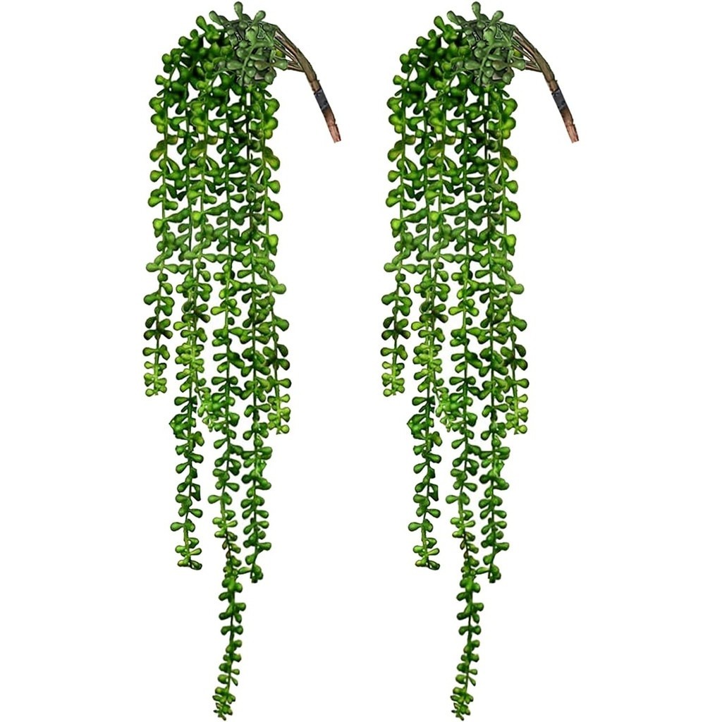 ประดิษฐ์ Succulents แขวนพืชปลอม String of Pearls สําหรับ Wall Home Garden Decor