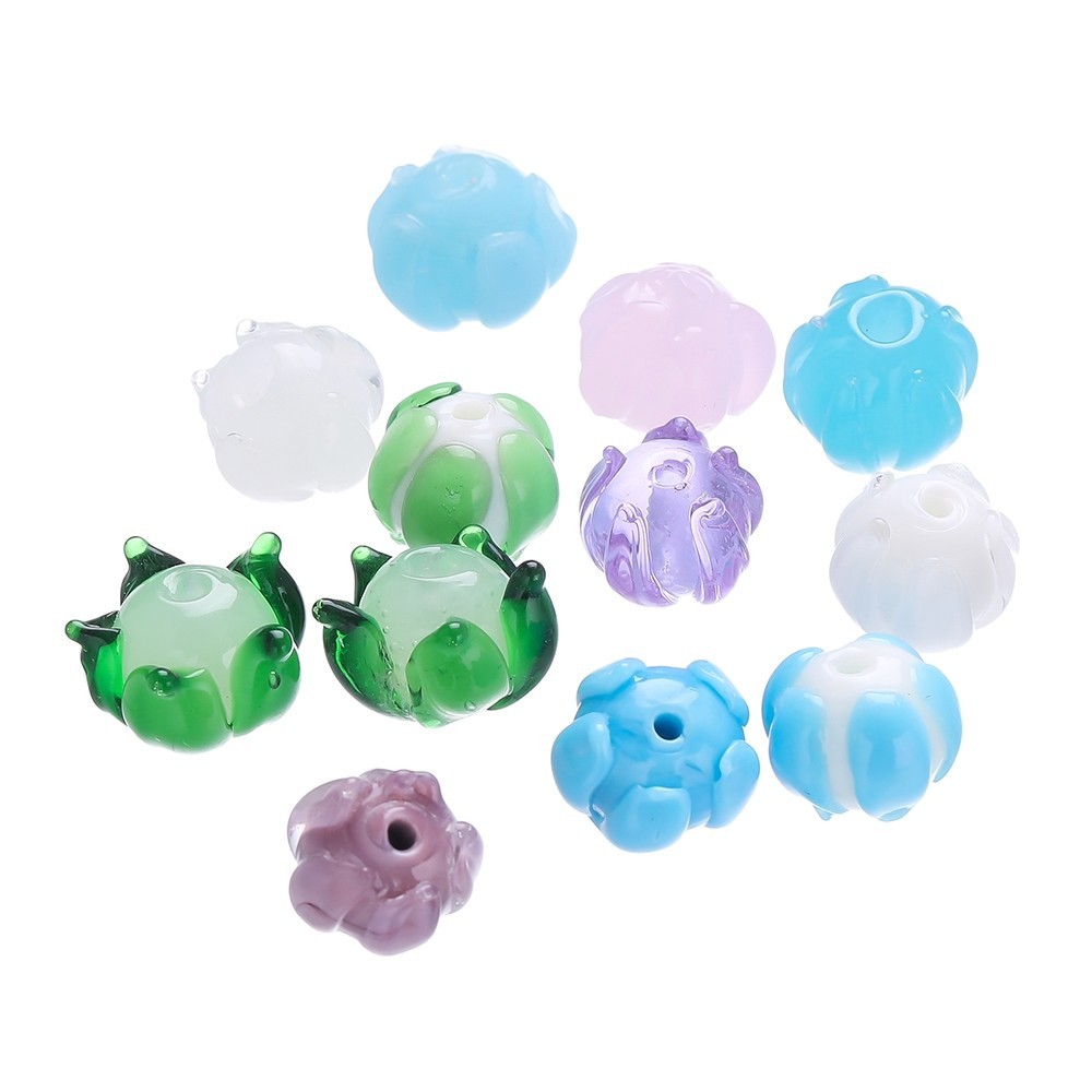 St. kunkka 2-10 ชิ้นลูกปัดดอกไม้แก้วประณีตดอกไม้รูปลูกปัดสําหรับ DIY Beading เครื่องประดับเครื่องประดับทํา — صورة 3