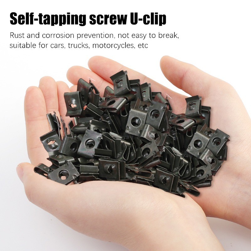 10/30/50ชิ้นสากลรถสกรูแตะตัวเองยึด/รถจักรยานยนต์โลหะ ยู-พิมพ์ คลิป/ป้องกันสนิมหัวเข็มขัดยึดฐานสกรู - รูปที่ 5