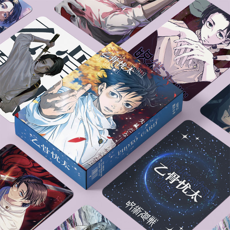 50-55pcs Manga Manhwa Identity V Laser Holographic Lomo Cards Pochacco Dawn of the Dragon Jujutsu Kaisen Photocards Night by the Sea Blue Archive Auto World Hologram Postcards