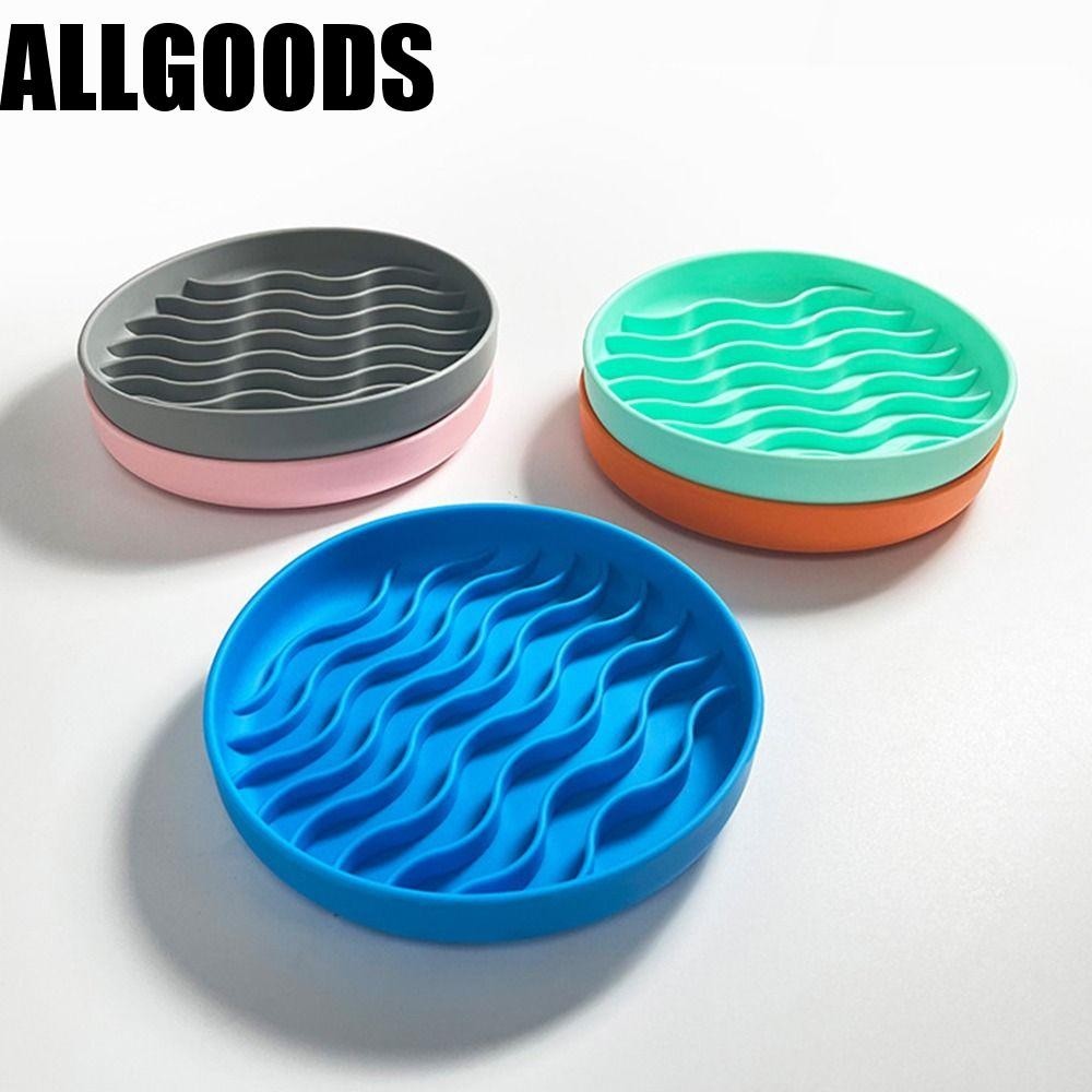 Allgoods Slow Feeder ชามสุนัข,ซิลิโคนรอบจานให้อาหารช้า,ปริศนาป้องกันการสําลักลื่นพร้อมถ้วยดูดชามให้อาหารแมว