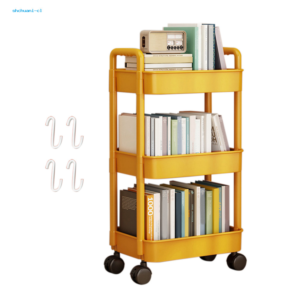 Shchuani Dorm Room Space Saver Four-Layer Storage Cart 4 ชั้น Rolling Cart มีล้อ Strong Saver สําหรั