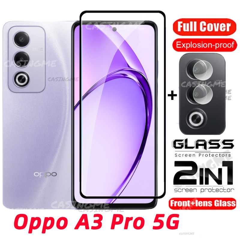 Oppo A3 Pro 5G A3x 2024 ป้องกันหน้าจอโปร่งใสคลุมทั้งหมดฟิล์มสําหรับOppo A3 Pro A3Pro 3A OppoA3Pro 5G 4G 2024 กระจกนิรภัยเลนส์กล้อง