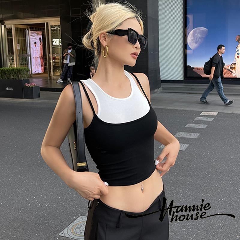 Hanie House- เสื้อกล้ามผ้าเย็บปะติดปะต่อกันสําหรับฤดูร้อนสําหรับผู้หญิง