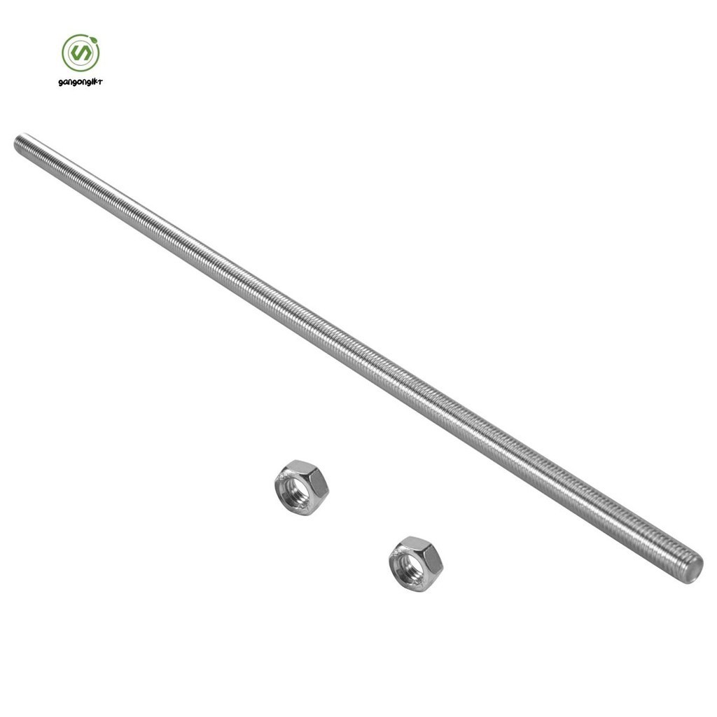 [gangong1kr]320mm X M8 แท่งเกลียวสแตนเลส ก้านสต็อก โทนสีเงิน