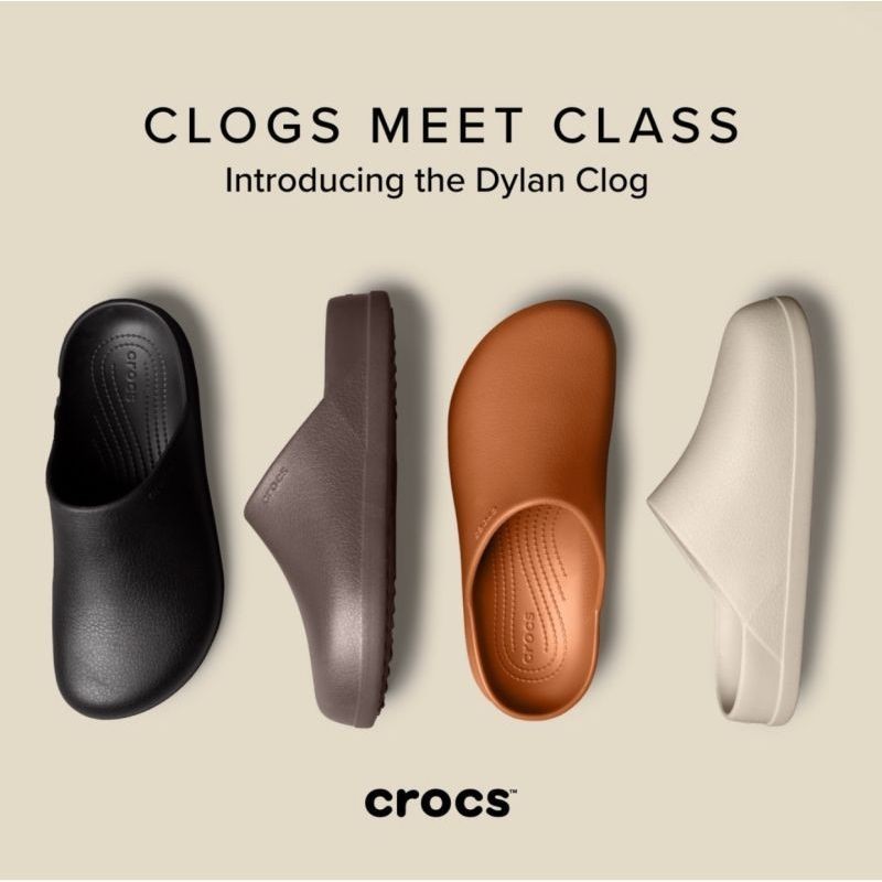 ของแท้ Crocs Dylan Clog ผู้ชายรองเท้าแตะผู้หญิงขนาดใหญ่ 100%