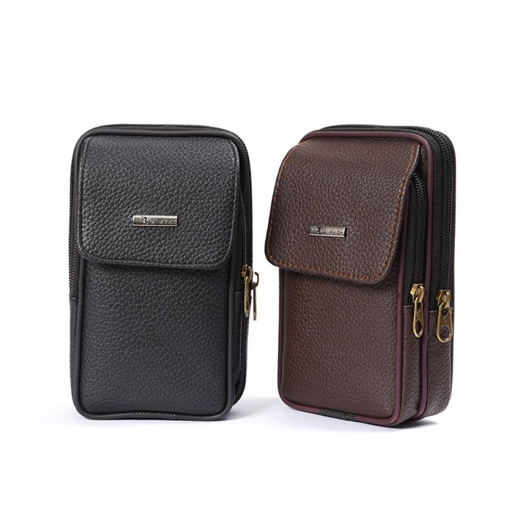 Tonfashion กระเป๋าคาดเอวผู้ชาย, Sport PU Leather Bum Belt Pack, กระเป๋าใส่โทรศัพท์กันน้ําสําหรับเดินทางสบาย