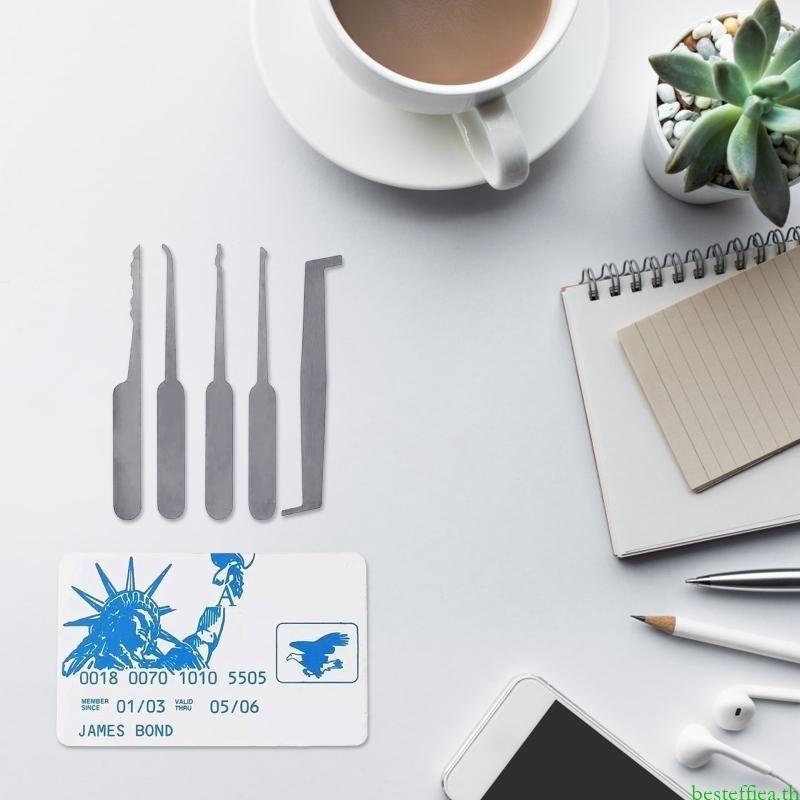 Beste 5-in-1 Pocket Lock Pick Picking Hand Tools Set กล่องเก็บเครื่องมือแบบการ์ด