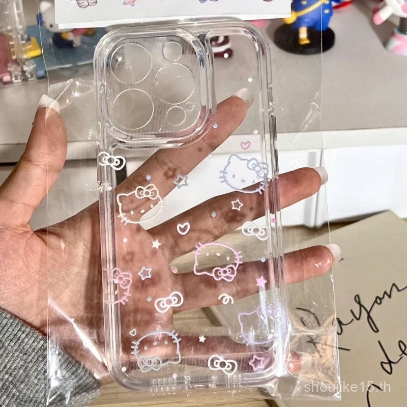 Line Star Hello Kitty เหมาะสําหรับ iphone15/14/13promax เคสโทรศัพท์ 12/11pro Soft Case xr/xs รวมทุกอ
