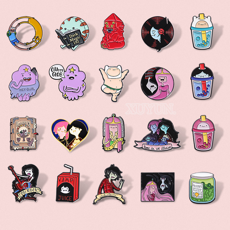 Anime Adventure Time Character เข็มกลัดการ์ตูน Bubblegum Princess Marceline ป้ายโลหะเสื้อผ้า Pin เครื่องประดับของขวัญ