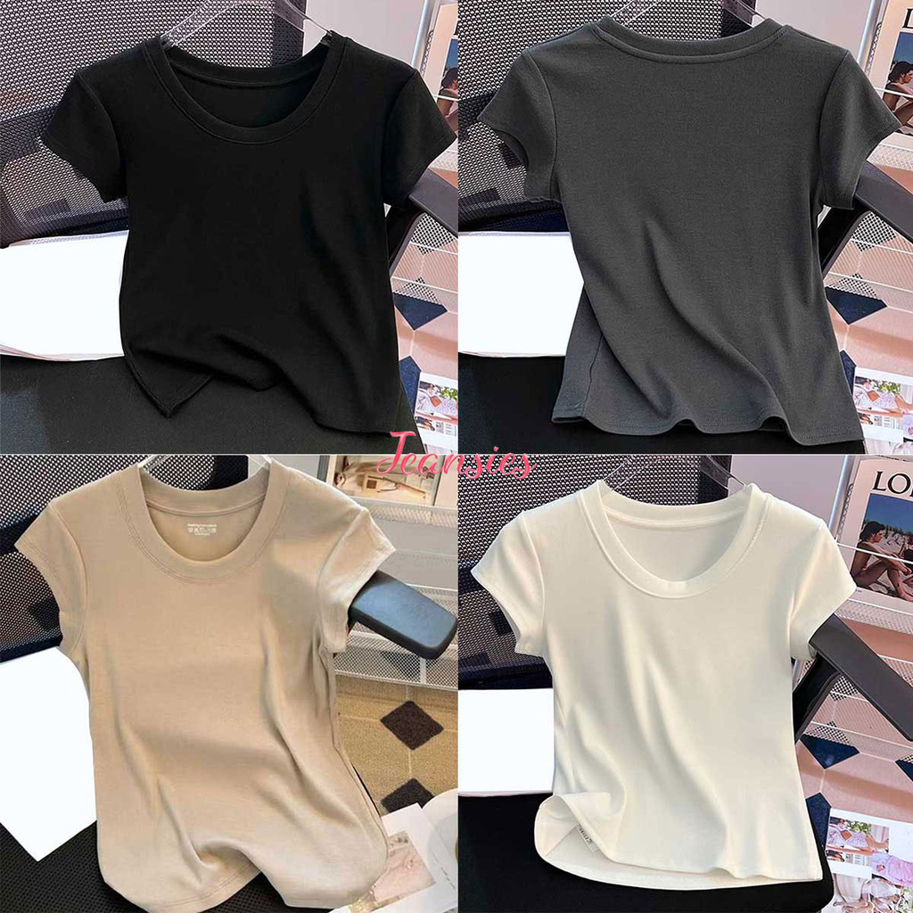 เสื้อยืดหญิง แขนสั้น ทรงเข้ารูป สำหรับสาวๆ สไตล์แฟชั่น