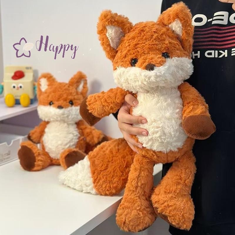 <แฮปปี้เบย์> 35 ซม.น่ารักปุยฟ็อกซ์ตุ๊กตานุ่มการ์ตูนสีส้มสุนัขจิ้งจอกตุ๊กตาตุ๊กตาเด็กเอาใจเด็กของขวัญวันเกิดลดราคา