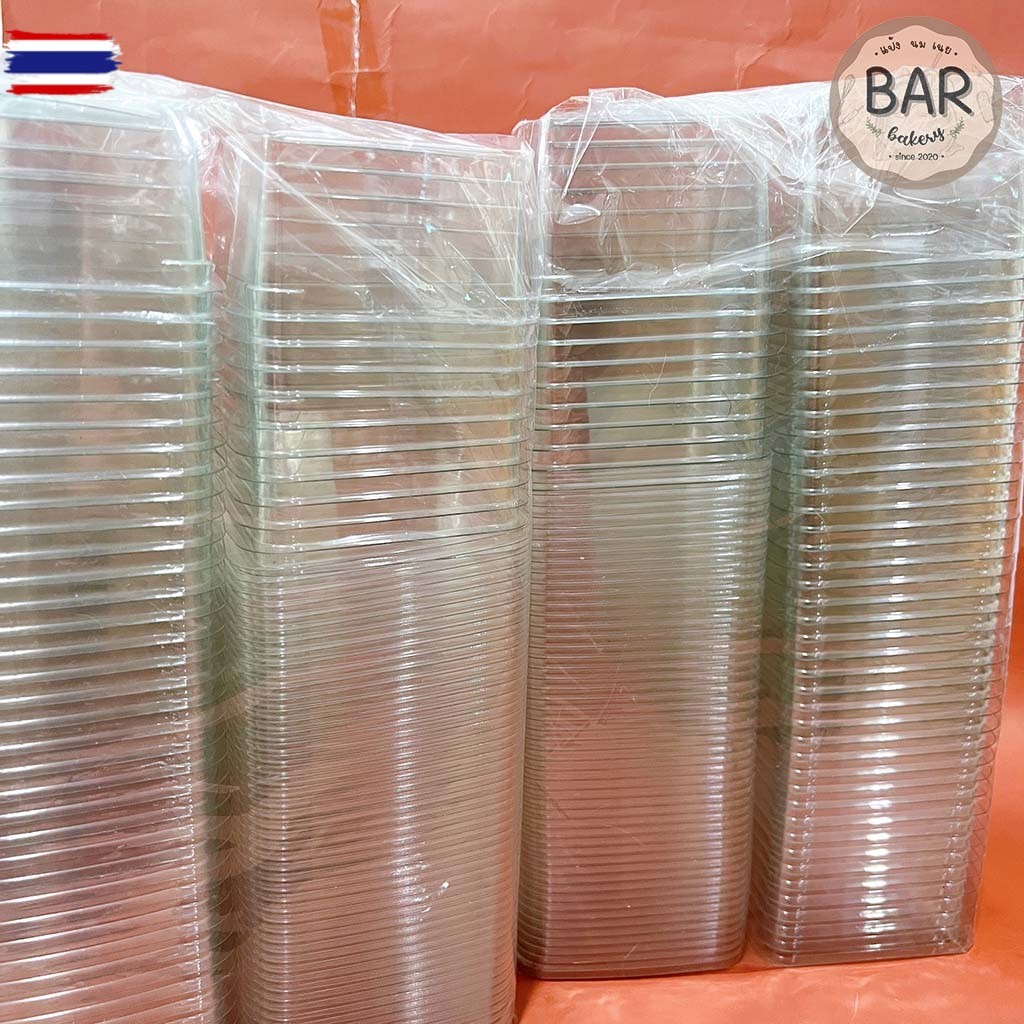 กล่องพลาสติก พร้อมฝาPETสีใส 50ชุด/แพ็ค มีให้เลือก 2ขนาด M020no.5/M021no.6 ทนความเย็นกล่องขนมใส ใส่ขั