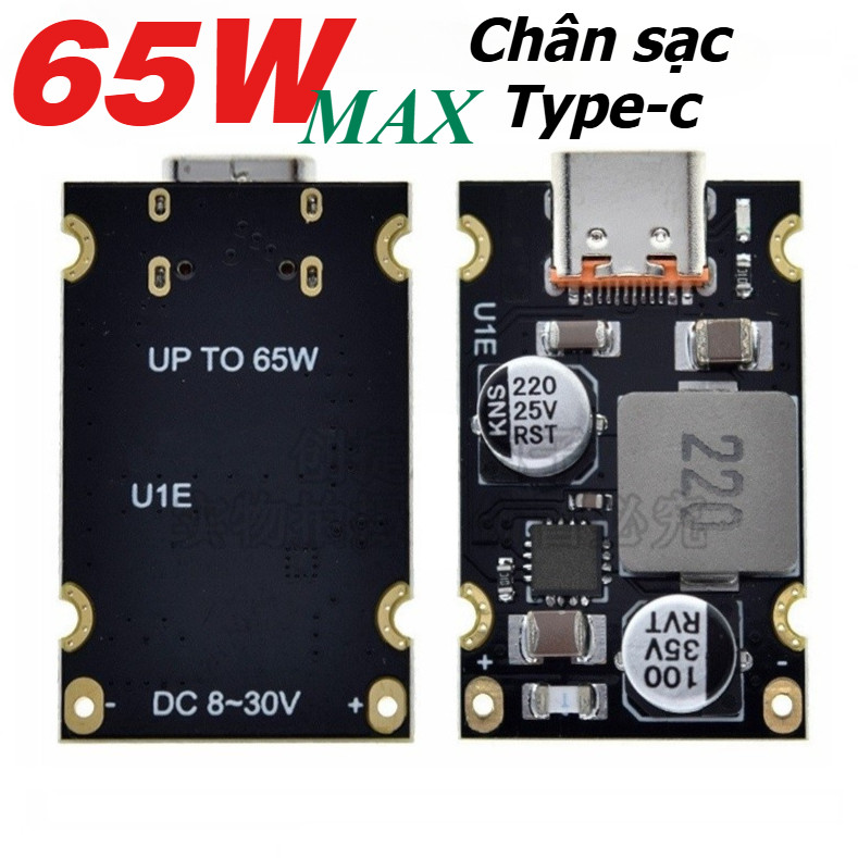 วงจรแรงดันไฟฟ้าต่ํา ชาร์จโทรศัพท์จากแบตเตอรี่ 12v 24v 65W MAX USB Type-C เอาต์พุต PD3.1 QC4.0 QC3.0 