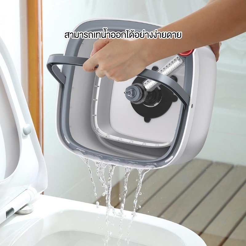 ถูง่าย ไม้ถูพื้น Spin Mop ไม้ถูพื้นแบบปั่น Suspension Mop ไม้ม็อบถูพื้นแบบหมุนได้ โดยการ