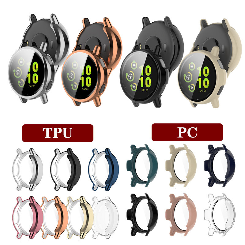 สําหรับ Garmin Vivoactive 5 / Active 5 กรณีกระจกนิรภัยป้องกันหน้าจอชุบฝาครอบ TPU กรณีอุปกรณ์เสริม