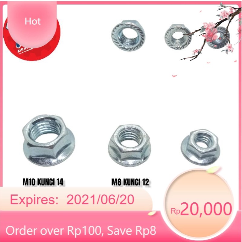 หมวกน็อต DELANGE M6 BOLT 10 M8 BOLT 12 M10 BOLT 14 เหล็กเดิม