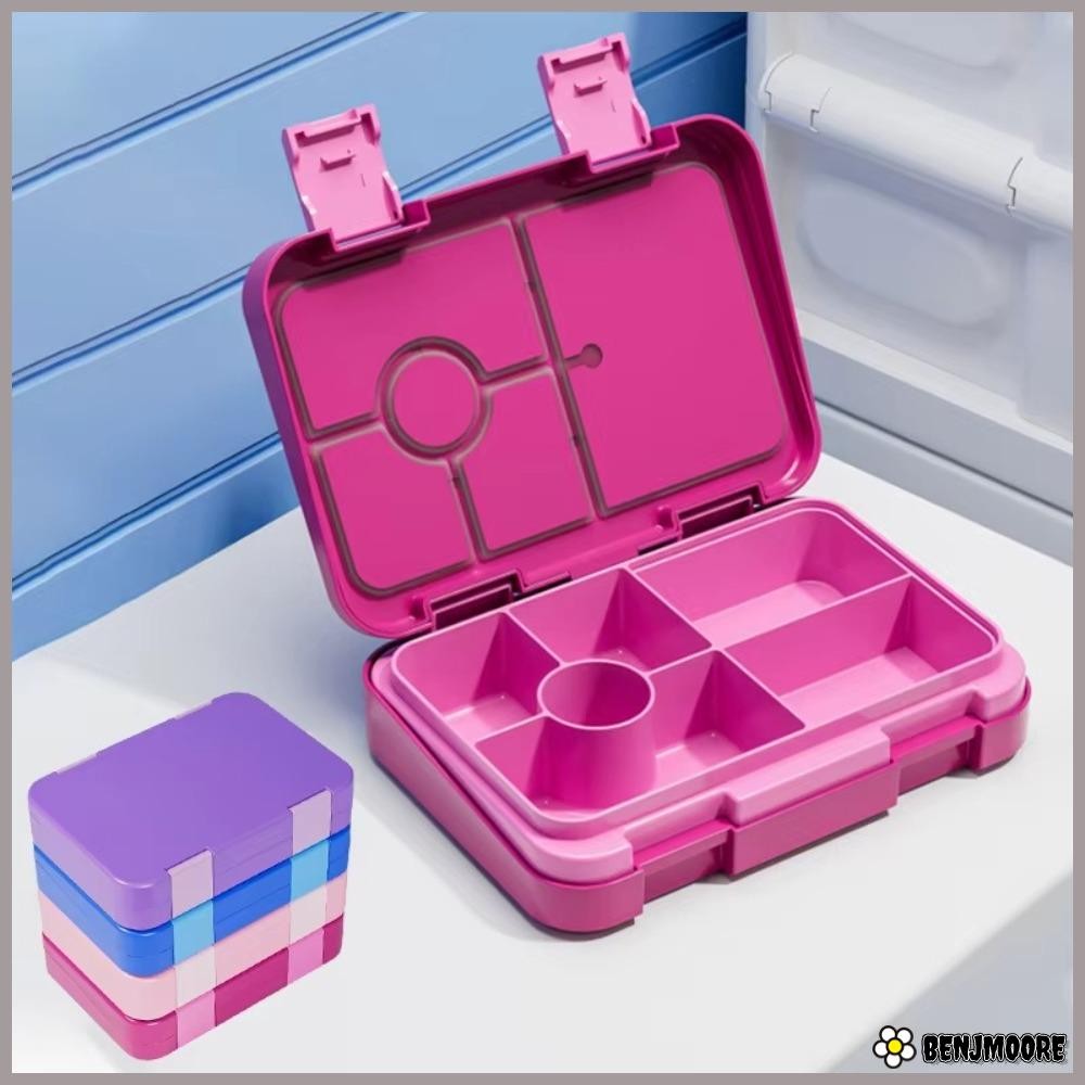 Benjmoore กล่องอาหารกลางวัน, 810ml แบ่งเตาอบไมโครเวฟ Bento Box, Interlayer Leakproof ทําความสะอาดง่ายกล่องเก็บของรั่ว