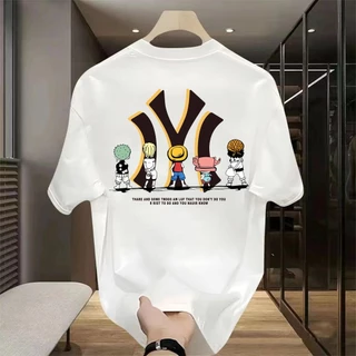 Basi💥เสื้อสีครีม สื้อยืดผู้ชาย เสื้อยืด oversize เสื้อสตรีท เกรดพรีเมียม เสื้อคอตตอน 100% ใส่สบาย ลาย "LUFFY IYI"