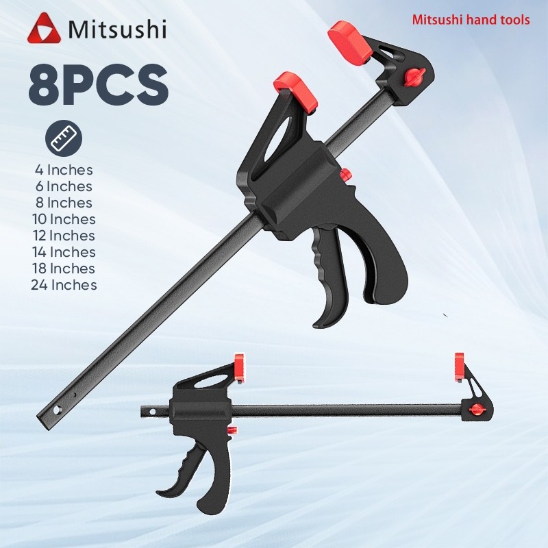 Mitsushi 24นิ้ว แคล้มจับชิ้นงาน แบบเลื่อนเร็ว  แคลมป์ด่วน แคลมป์ F แคลมป์สำหรับงานไม้ แบบเลื่อนเร็ว Qu