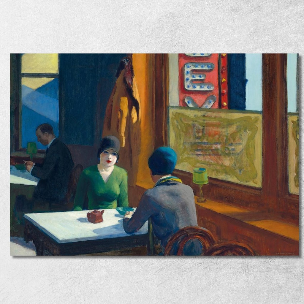 Chop Suey Edward Hopper, eho9 ภาพพิมพ์บนผ้าใบแคนวาส