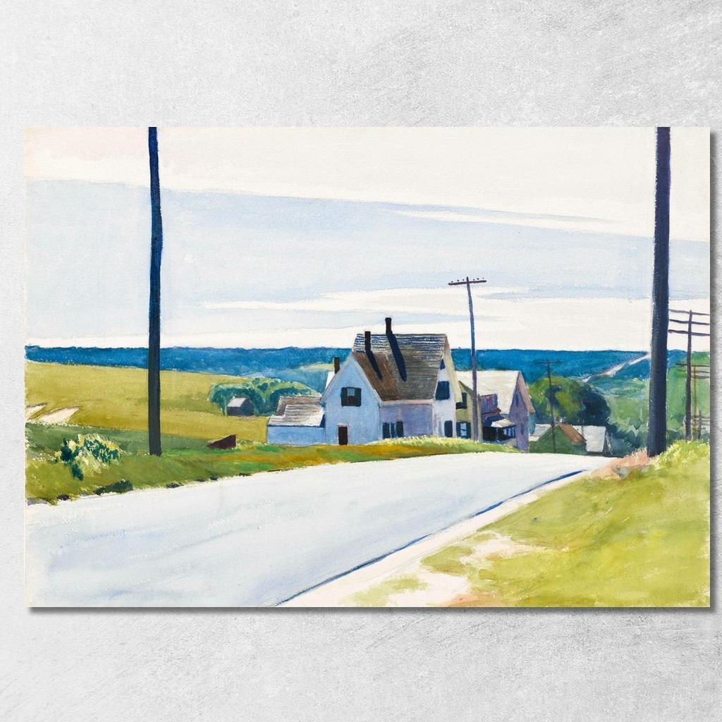 High Road Edward Hopper, eho70 ภาพพิมพ์บนผ้าใบแคนวาส