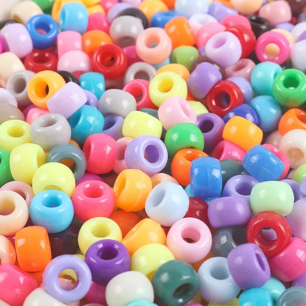 50 ชิ้น 6x9 มิลลิเมตรผสมสีสันสกปรก Braid Big Hole ลูกปัดอะคริลิค Pony หลวม Spacer ลูกปัดสําหรับเครื่องประดับทํา Diy Handmade สร้อยข้อมือ