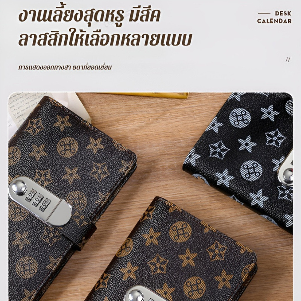 กระเป๋าใส่เงิน 100 ใบ ท้าทายประหยัดเงิน แฟ้ม PU ขนาดเล็ก ท้าทายการประหยัดเงิน กันน้ำ พร้อมกุญแจรหัส นำกลับมาใช้ใหม่ได้ - รูปที่ 4