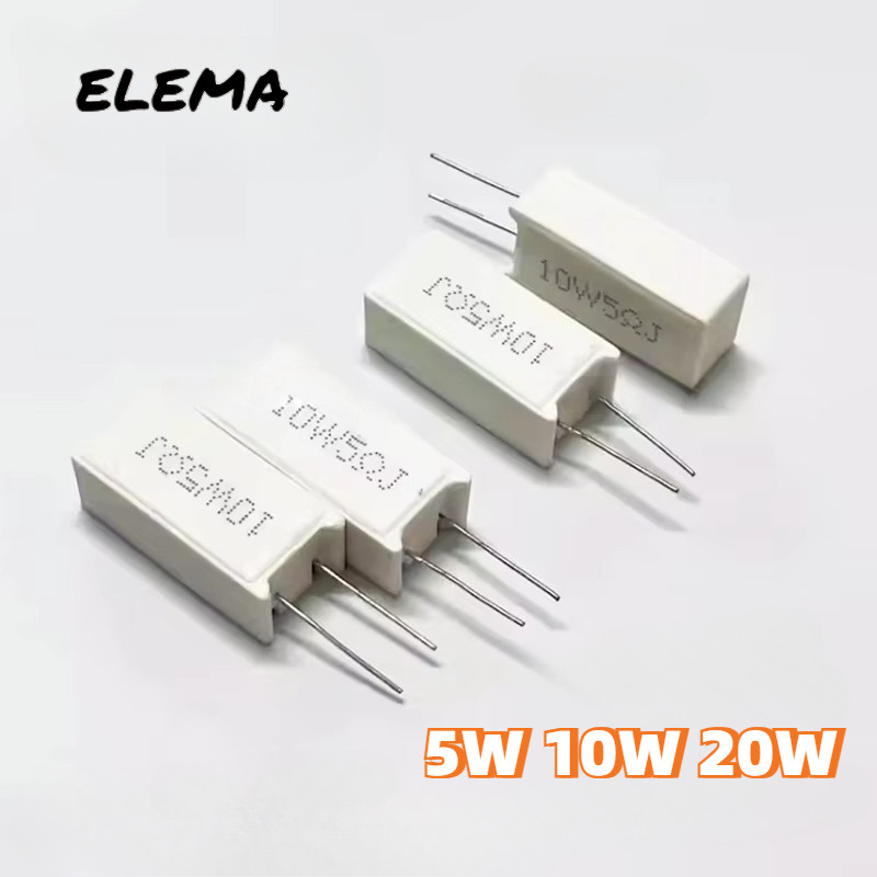 2/5pcs ซีเมนต์แนวตั้งความต้านทาน 5W 10W 20W 5% 1R-1K 4.7R 10R 20R 100R 470R 510R 680R โอห์ม RX27 ตัว