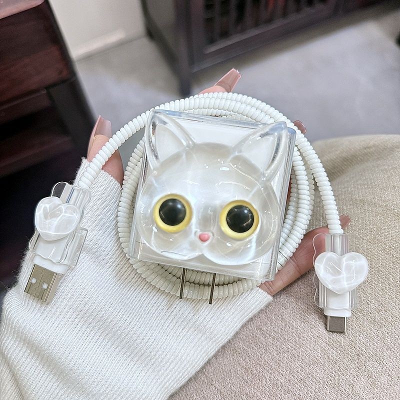 นกฮูกน่ารักสําหรับ Xiaomi 14 charger protector 33W 67w 90w 120w ฝาครอบสาย protector Type C Android c