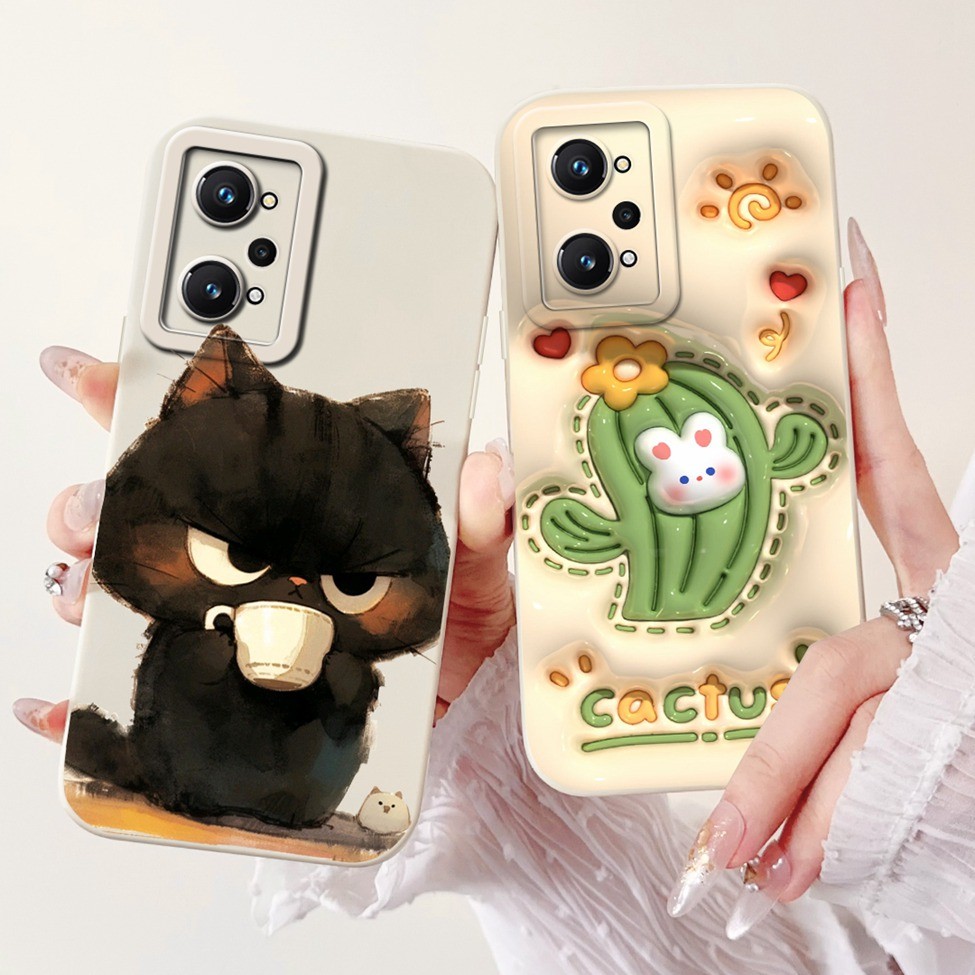 สําหรับrealme GT Neo2 กรณีRMX3370 ความงามแมวน่ารักแฟชั่นตลกซิลิโคนกันกระแทกเคสโทรศัพท์สําหรับRealme GT Neo2 5Gปกหลัง ราคา ถูกที่สุด ดีลบีเคเค แกลเลอรีภาพที่ 2
