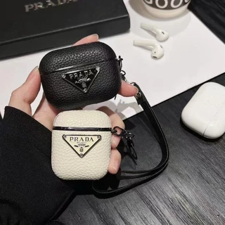 หรูหรา PRD ลายลิ้นจี่ปกหนังปลอกเชลล์สําหรับ AIRPODS 4 ANC PRO3 PRO 2 1/2/3 เคสป้องกัน