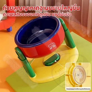 SKISOPGO ชามอาหารสัตว์เลี้ยง ชามสุนัข ชามแมว ปรับความสูงได้ ป้องกันคอ การออกแบบถ้วยดูดลื่น